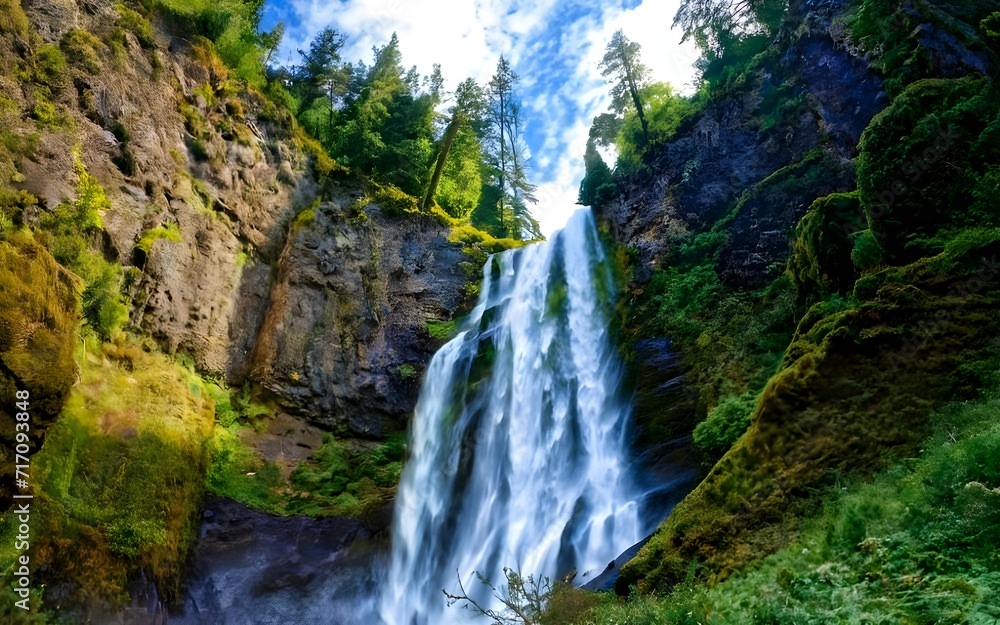 waterfall in the mountains