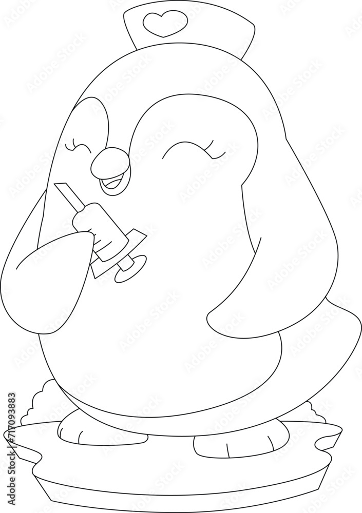 Penguin Nurse Syringe Animal Vector Graphic Art Illustration Penguin Nurse Syringe Animal Vector Graphic Art Illustration