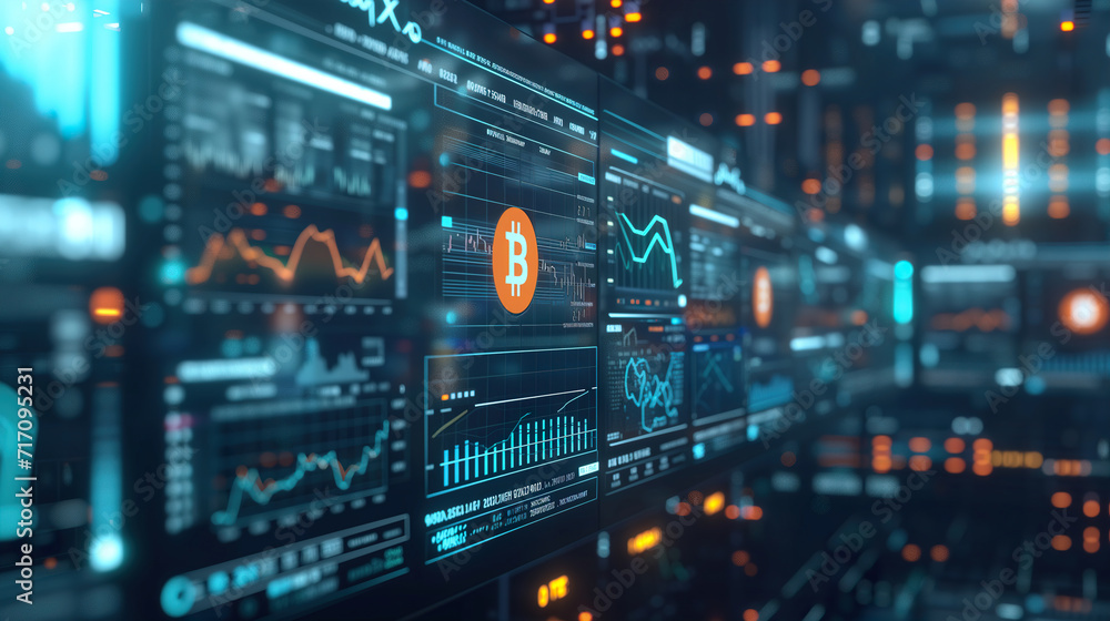 Detailed cryptocurrency trading dashboard displaying real-time Bitcoin market trends and statistics