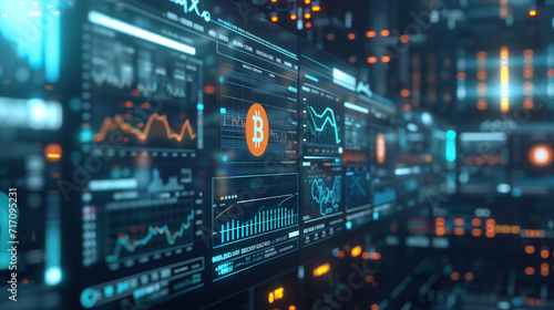 Detailed cryptocurrency trading dashboard displaying real-time Bitcoin market trends and statistics