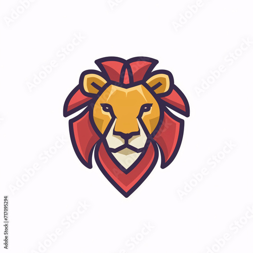 Flat logo illustration of Lion
