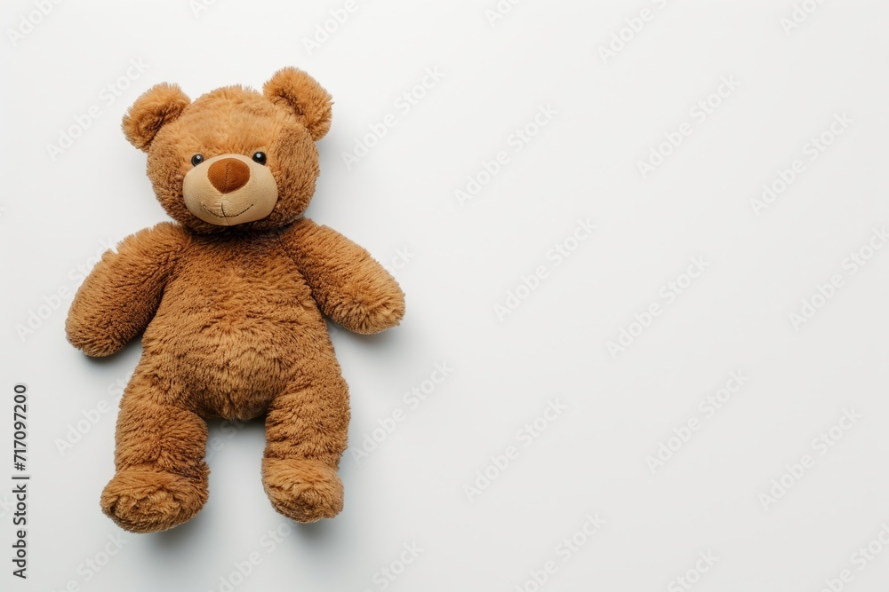 Bear toy isolated on white background with copy space.