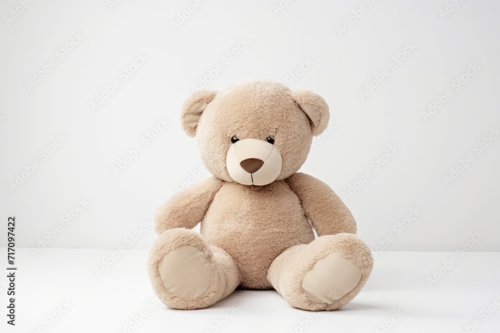 Fototapeta premium Bear toy isolated on white background with copy space.