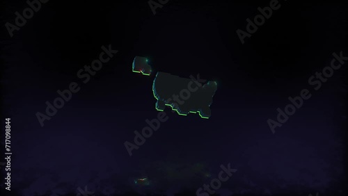USA map and flag animation 3d 