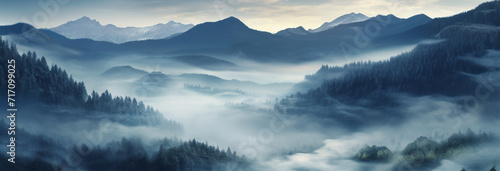 beautiful foggy morning in the mountains © Daniel