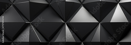 black abstract geometric background with polygons