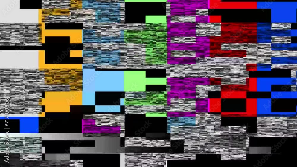 Color mosaic distortion and noise. Glitch noise screen effect. Template ...