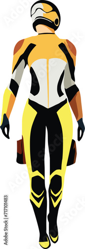 female astronaut with suitable clothing-