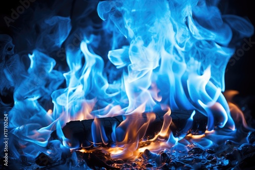 Blue Flames Burning Bright in the Dark: Natural Gas Fuel Energy Concept
