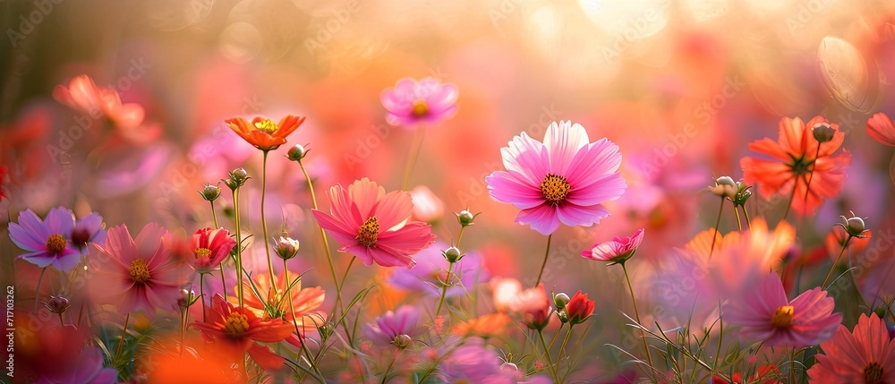 A field of flowers at dawn A field of flowers at dawn