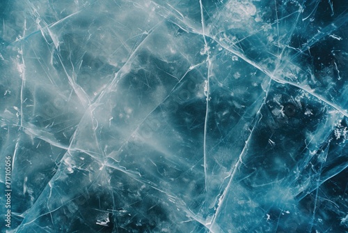 A detailed view of the frozen surface of water. Can be used to depict cold weather, winter landscapes, or climate change.