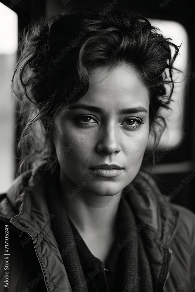 Portrait of a woman ,remarkable black and white contrast photography. Portrait of a woman ,remarkable black and white contrast photography.