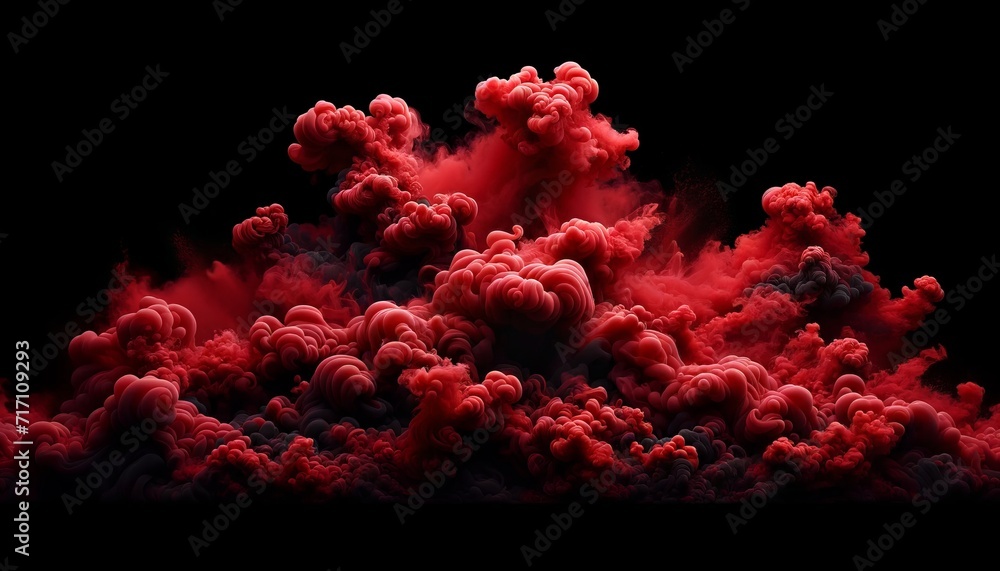 Intense Red Smoke Cloud - Dense Swirls on Black, Wide Screen Background Intense Red Smoke Cloud - Dense Swirls on Black, Wide Screen Background