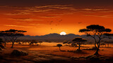 sunset on the continent of africa