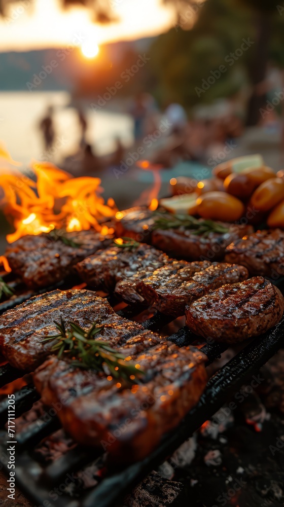 Beach Barbecue Extravaganza: Grilled Steak and Sausage Party Beach Barbecue Extravaganza: Grilled Steak and Sausage Party