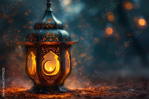 background with lantern to the holiday Mubarak photo