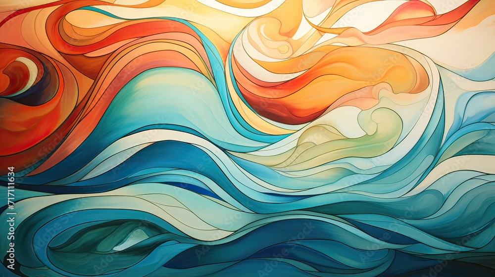 Abstract Modern Beach Connection Harmonic Flow Background Ai Generative