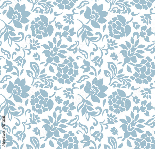seamless floral pattern Jacobean floral bock print repeat vector file