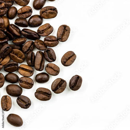 Coffee beans on white background isolated