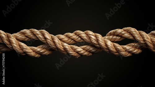 realistic brown ropes jute or hemp twisted cords with loops and knots