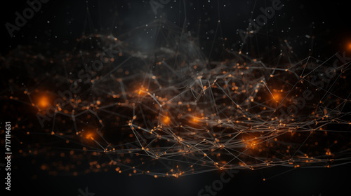 Intricate network connections visualized with glowing nodes, symbolizing the complexity and connectivity of digital intelligence.
