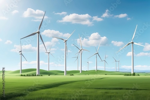 Green Hydrogen Production Wind Turbines in a Natural Fields 