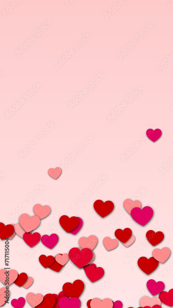 vertical happy valentines day hearts wallpaper, love and romance love concept social media design element	
