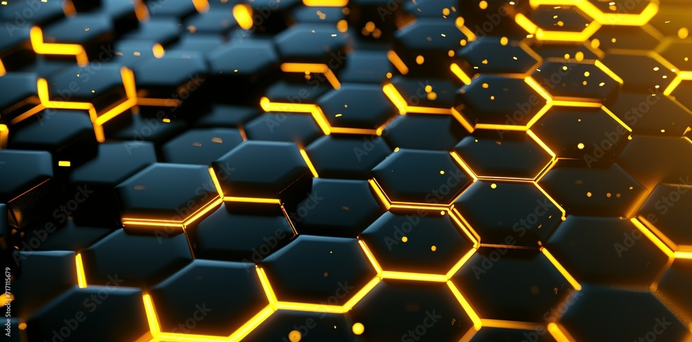 Abstract black and gold hexagonal luxury shiny background Abstract black and gold hexagonal luxury shiny background