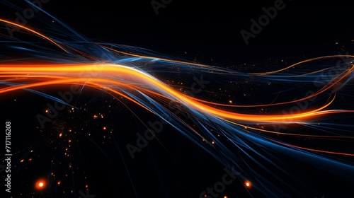 Neon tangerine and sapphire streaks shimmering harmoni background