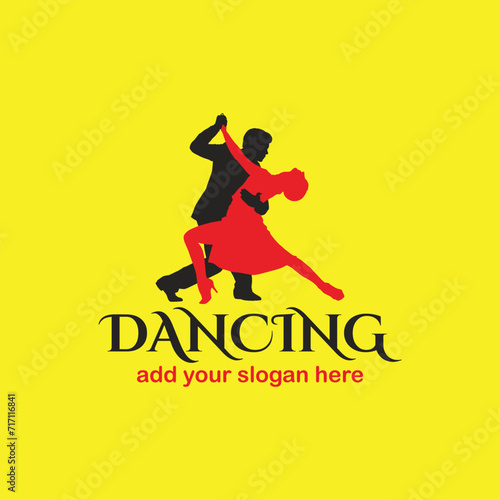 dancing couple logo design logo vector