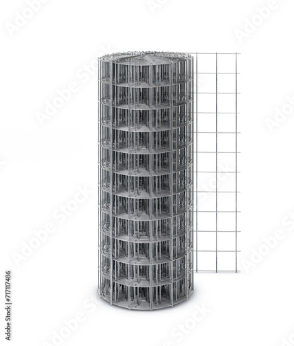Metal wire roll isolated. 3d rendering