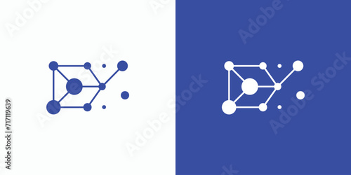 Letter D initials vector logo design constellation connection.