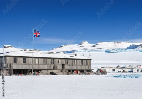 View of old antarctic base at South Pole Statio