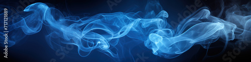 Abstract blue smoke on a dark background, Ai Generated © Mediapro