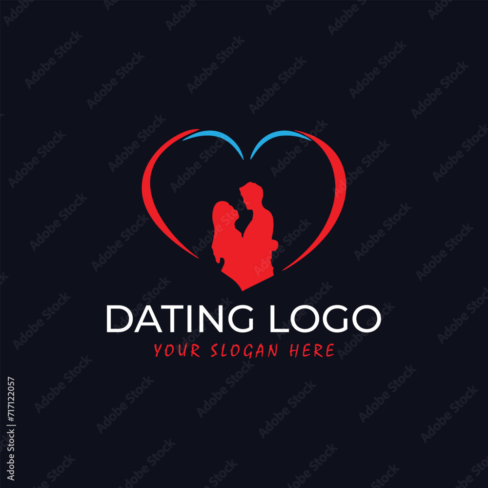 online dating logo design vector 