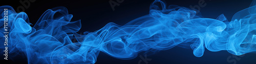 Abstract blue smoke on a dark background, The concept of aromatherapy, Ai Generated