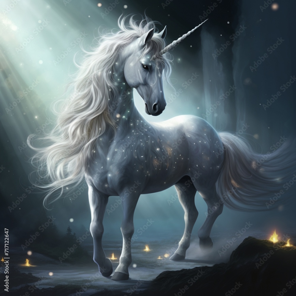 Naklejka premium A unicorn is a mythical creature that is often profound Ai generated art