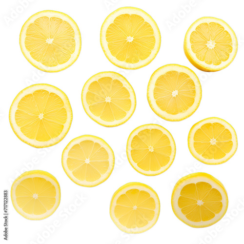 Set of Lemons on transparent background, isolated, png