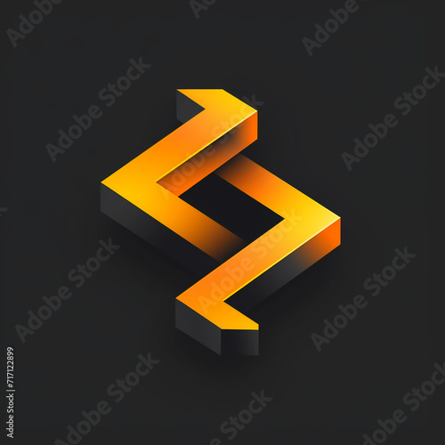 Free Download vibrant colorful trendy three-dimensional minimalistic lightning logo sign with gradient for conspicuous isometric logotype design - GFXLoad