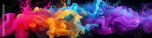 Colorful smoke on a black background, Abstract background for design, Ai Generated © Mediapro