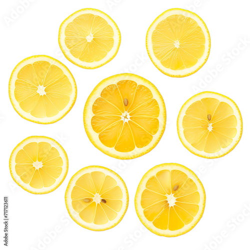 Set of Lemons on transparent background, isolated, png