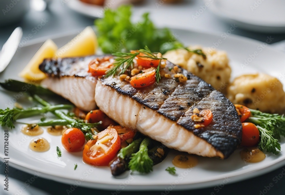 Grilled fish with vegetables Grilled fish with vegetables
