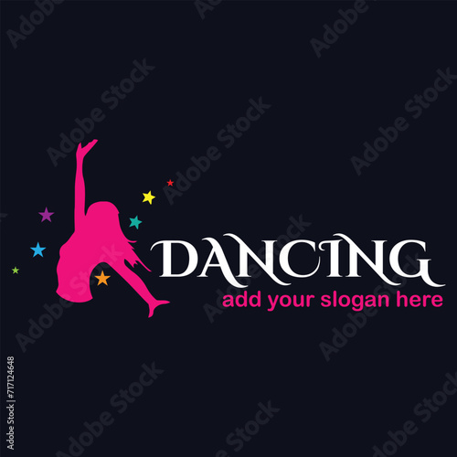 romantic couple dance logo design logo vector