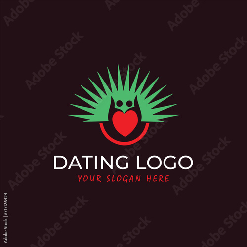 online dating website logo design vector format