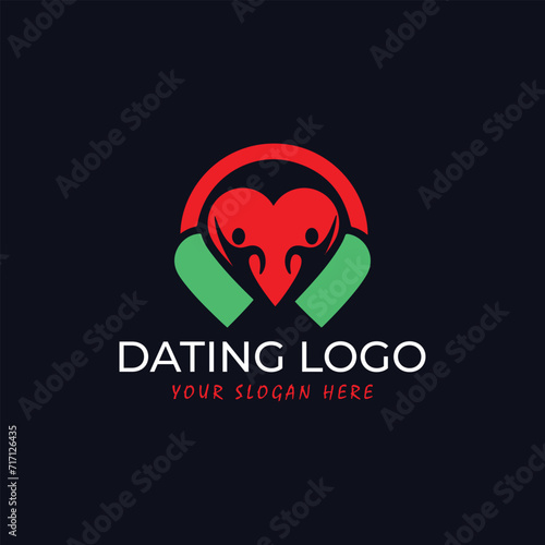 online dating website logo design vector format