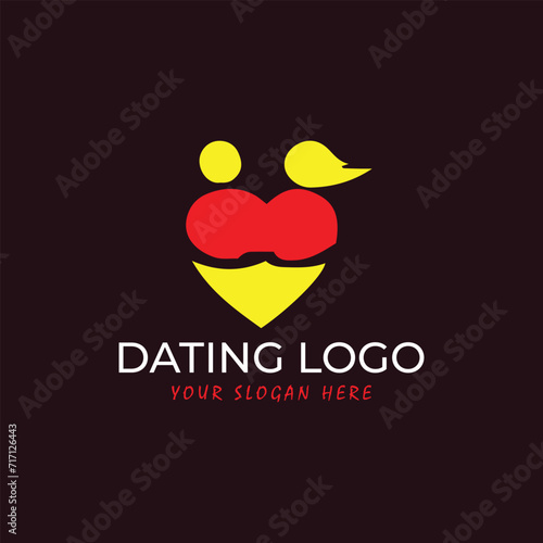 online dating website logo design vector format