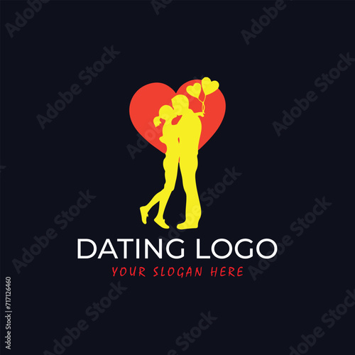 online dating website logo design vector format