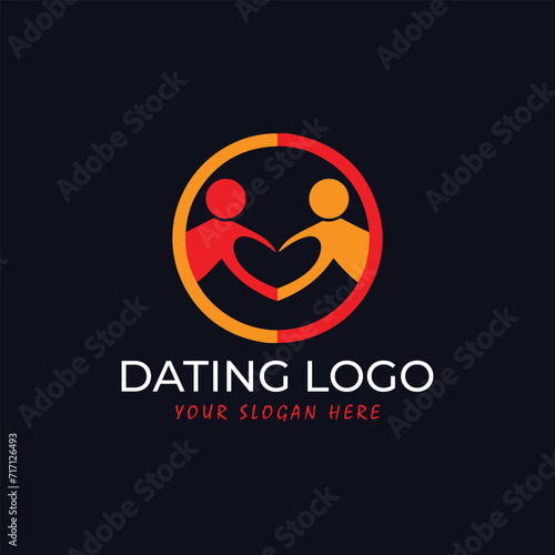 online dating website logo design vector format