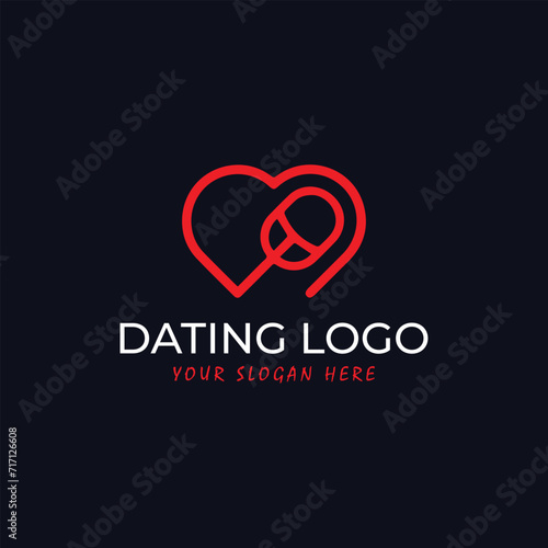 online dating website logo design vector format
