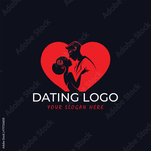 online dating website logo design vector format